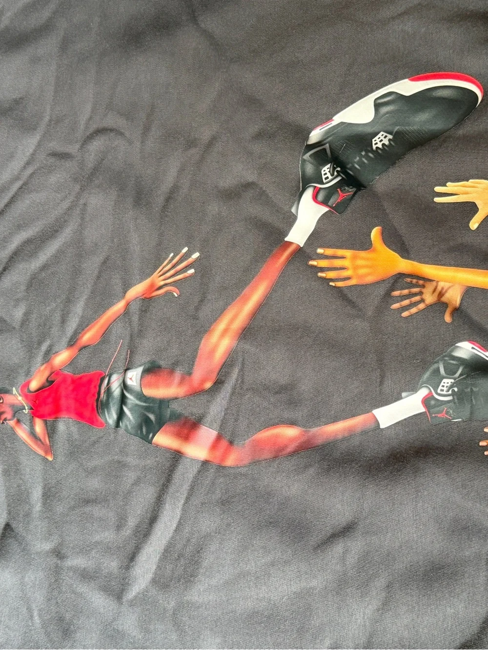 Jordan Black Pullover Hoodie with Red Jumpman